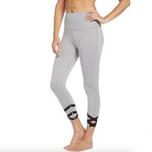 Beyond Yoga Overture Strappy Ballet Mid Leggings Gray Pintuck